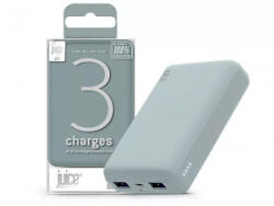 Juice ECO 3 Charge 2x USB-A - USB-C - Micro USB Power Bank 10000mAh sötét zöld (JU194761)