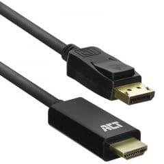 ACT DisplayPort - HDMI adapter kábel 1, 8m fekete (AC7550) (AC7550)