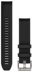 Garmin óraszíj Marq fekete szilikon ezüst színű csattal (QuickFit 22) (010-12738-05)