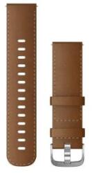 Garmin óraszíj Vivoactive 4S barna bőr, ezüst csattal (22 mm QR) (010-12932-24)