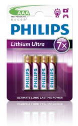 Philips Lítium 1.5V AAA Mini Ceruza elem Lithium Ultra 4db (FR03LB4A/10)