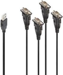 Lindy 42675 soros kábel Fekete 0, 94 M USB A típus DB-9 (42675) (42675)