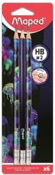 Maped Creion cu radiera Maped Deepsea Paradise, HB, 6 buc/set 851809