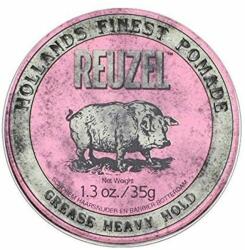 REUZEL Styling Pink Pomade Grease Heavy Hold hajpomádé közepes rögzítéssel és fényességgel férfiaknak 35 g