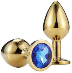 Passion Labs Dop Anal Metallic Buttplug, Large, Auriu/Albastru Inchis, Passion Labs