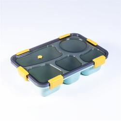 Iris KT-004-GR 5 rekeszes zöld műanyag ételhordó doboz (KT-004-GR) - pcx
