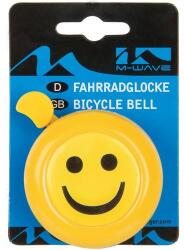 M-Wave Bella 3D acél csengő, 58 mm, sárga, smiley dizájn