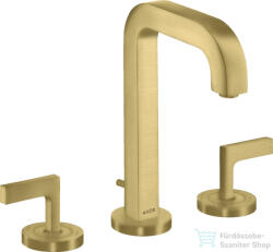 Hansgrohe AXOR CITTERIO 3 üléses mosdó csaptelep automata leeresztővel, szálcsiszolt sárgaréz hatású 39135950 (39135950)