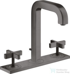 Hansgrohe AXOR CITTERIO 3 üléses mosdó csaptelep automata leeresztővel, szálcsiszolt fekete króm 39134340 (39134340)