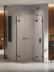 NEW TRENDY Eventa Black Chrome zuhanykabin 110x80 cm négyszögletes fekete fényes/átlátszó üveg EXK-6220