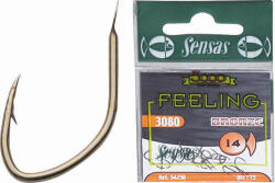 SENSAS Feeling 3080 Bronz 12 Lapkás, Szakállas Bojlis Horog 15db (54260)