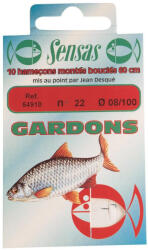 SENSAS Roach Crystal Kék 40cm 0, 1mm 18 Monofil Előkötött Horog 10db (54912)