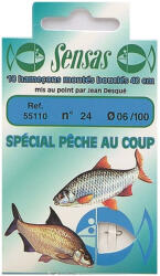 SENSAS Match Crystal Bronz 40cm 0, 1mm 16 Monofil Előkötött Horog 10db (55117)