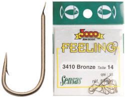 SENSAS Feeling 3410 Bronz 20 Lapkás, Szakállas Keszegező Horog 15db (54371)