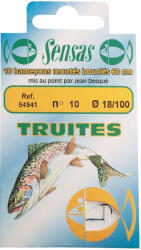 SENSAS Trout Strong Kék 60cm 0, 18mm 8 Monofil Előkötött Horog 10db (54946)