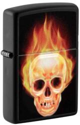 Zippo Benzines Zippo öngyújtó, fekete-narancs - Flaming Skull (Z-152069)