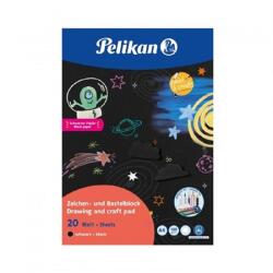 Pelikan Skicctömb rajzpapír A/4 PELIKAN 20lap ragasztott 120g fekete lap (00101578)