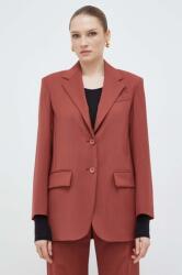Weekend Max Mara gyapjú kabát piros, sima, egysoros gombolású - piros 38
