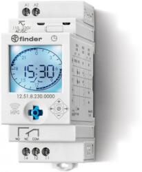 Finder 12.51. 8.230. 0000 Digitális kapcsolóóra napi/heti, 1 CO - 16A NFC - 125182300000 (125182300000)