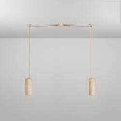 Creative-Cables Függesztett lámpa 2 csepp és fa lámpaernyők Tub-E27 spotlámpához (SPL201SPOTE27RN06DCGL)