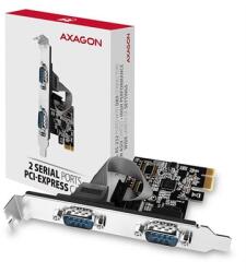 AXAGON PCI express card AXAGON PCEA-S2N, PCIe - 2x Serial port (RS232, RS-232) 250 kbps, Adapter LP