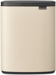 Brabantia Bo Waste Bin hulladékgyűjtő felnyitható, Soft-Close fedéllel, műanyag tartály, 12L - C méret, acél, világos bézs - 234125 (234125)