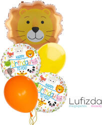  Héliumos luficsokor születésnapra, oroszlán - INGYENES GLS szállítással (LUFI216678)