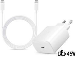 Samsung EP-TA845EWE gyári gyorstöltő adapter 45W + EP-DX510JWE Type-C/Type-C 1, 8m - fehér - ECO