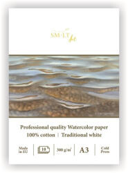  Akvarelltömb - SMLTArt Professional Watercolor 300gr, 100% pamut, 10 lapos művésztömb A3-as méretű