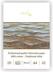  Akvarelltömb - SMLTArt Professional Watercolor 300gr, 100% pamut, 10 lapos művésztömb A5-ös méretű