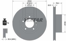 TEXTAR Disc frana TEXTAR 92042203 - centralcar