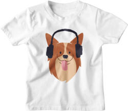  Fejhallgatós Kutya - Gyerek Póló (433532)