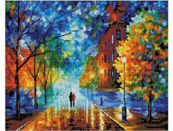 iPicasso Set goblen cu diamante, cu sasiu, Frumusetea toamnei - Leonid Afremov, 40x50 cm (PD4050068)