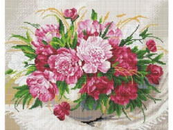 iPicasso Set goblen cu diamante, cu sasiu, Flori delicate, 40x50 cm (PD4050176)