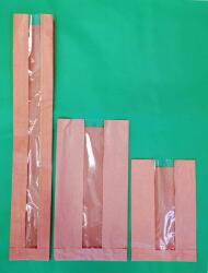 Ablakos éltalpas papírzacskó (bagettes), 100 + 50 x 610 mm 100 db/csomag