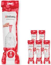 Brabantia PerfectFit Szemeteszsák - Y Méret, 20 L, Multipack 120 Zsák, 6 Tekercs, 20 Zsák/Tekercs