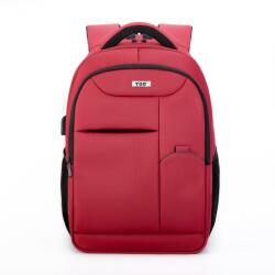 TOO Hátizsák - 15.6", Lopásbiztos, USB Portos, Piros