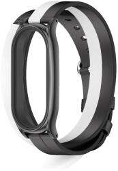 Hello Xiaomi Mi Band 8 Dupla Pánt, Fekete-Fehér Pótszíj - Fekete