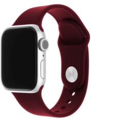 FIXED Apple Watch Szilikon Óraszíj - 38/40/41 mm, Bordó (FIXSST-436-WIRD)