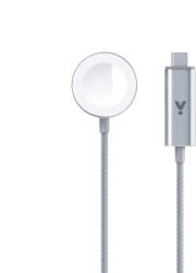 iSTYLE Mágneses Gyorstöltő Apple Watch Okosórához USB-C Kábellel - 1.2 m, Silver