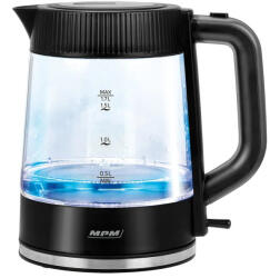 MPM Vízforraló - 1.7 L, Üveg És Műanyag Ház, Cserélhető Szűrő (MCZ-117)