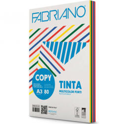 Fabriano Copytinta Fabriano Színes Másolópapír - A3, 80 g, 5X50 Ív/Csomag, Pasztell Színek
