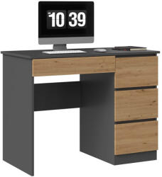 Nidilio Mijas Íróasztal - Jobb Oldali Tárolókkal, Antracit-Tölgy