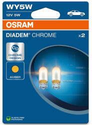 OSRAM Diadem Chrome Next Gen WY5W segédizzó rejtett króm megjelenéssel, borostyánsárga fény kizárólag működés közben, 12 V, 2827DC-2BL, 2 darab/bliszter (2827DC-2BL)