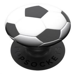 Popsockets telefontartó (készülékre ragasztható, többfunkciós, focilabda) FEKETE/FEHÉR 800694 (800694)