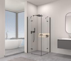 Erga Bern Dupla, zuhanykabin 2-szárnyú ajtókkal 70 (ajtó) x 100 (ajtó) x 195 cm, 6mm átlátszó üveg, fekete profil, ERG-V02-BERN-D070D100-CL-BK (ERG-V02-BERN-D070D100-CL-BK)