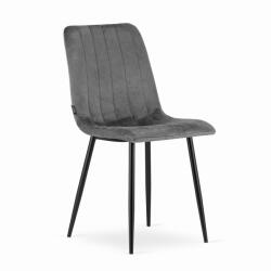  Gri scaun bucatarie LAVA din catifea cu picioare negre