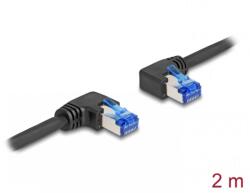 Delock Cablu de retea RJ45 Cat. 6A S/FTP unghi stanga/unghi dreapta 2m Negru, Delock 80465 (80465)