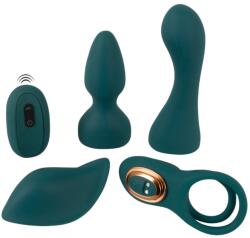 Couples Choice - 4in1 variálható távirányítós vibrátor (türkiz) - erotikashow