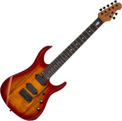 Music Man JP157 Spalted Maple Blood Orange Burst 7 húros elektromos gitár